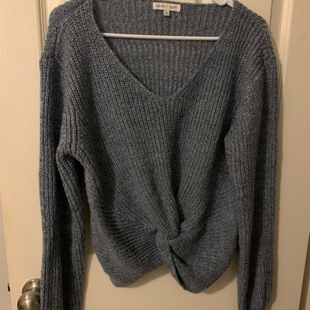 Blue knitted sweater top